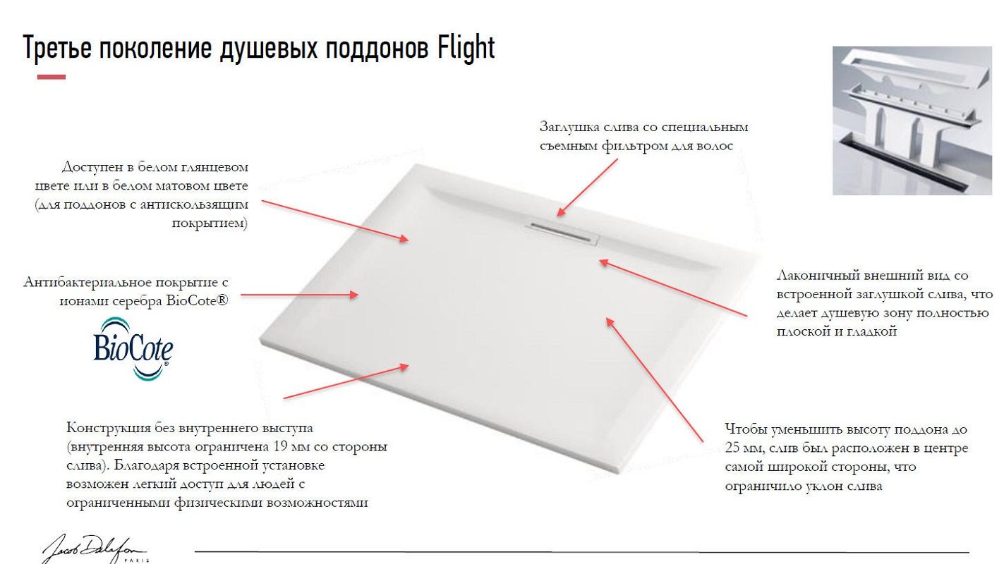 Поддон для душа Jacob Delafon Flight Pure 100х80 белый E62324-00 - 4