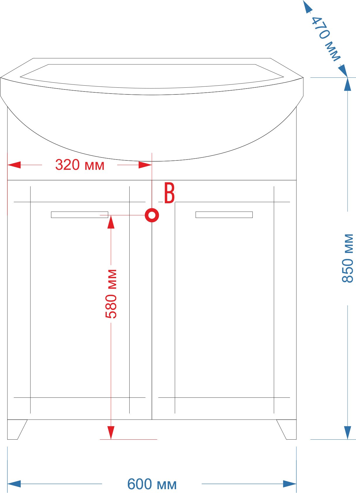 Мебель для ванной Misty Уют 60 прямая белая - 3