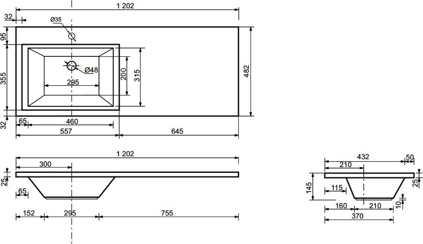 Мебельная раковина Opadiris Эстет Даллас 120 L ФР-00001490 - 7
