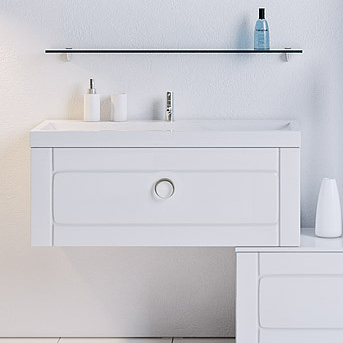 Тумба с раковиной Aqwella 5 stars Инфинити 100 белая - 0