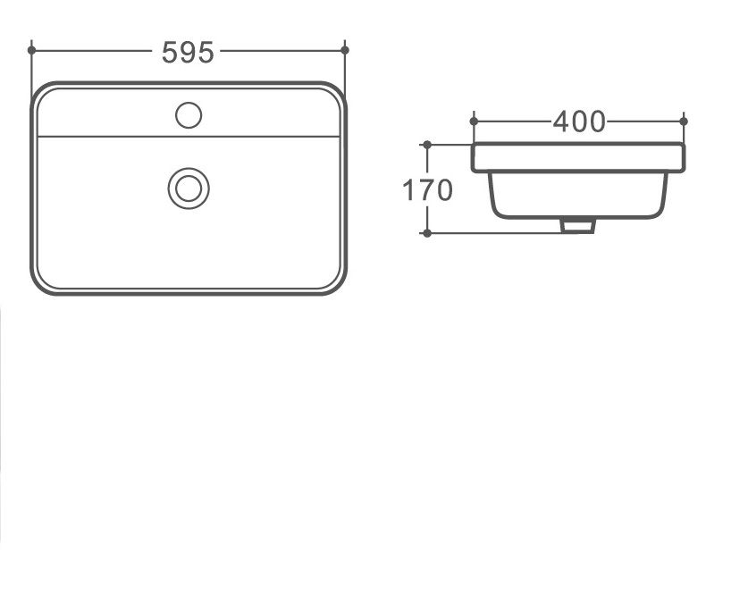 Раковина керамическая полувстраиваемая AM6400 - 1