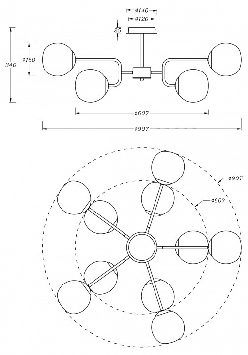 Потолочная люстра Maytoni Erich MOD221PL-10N - 1