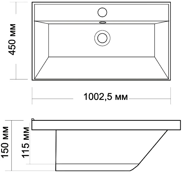 Тумба с раковиной Санта Венера 100 серый - 6