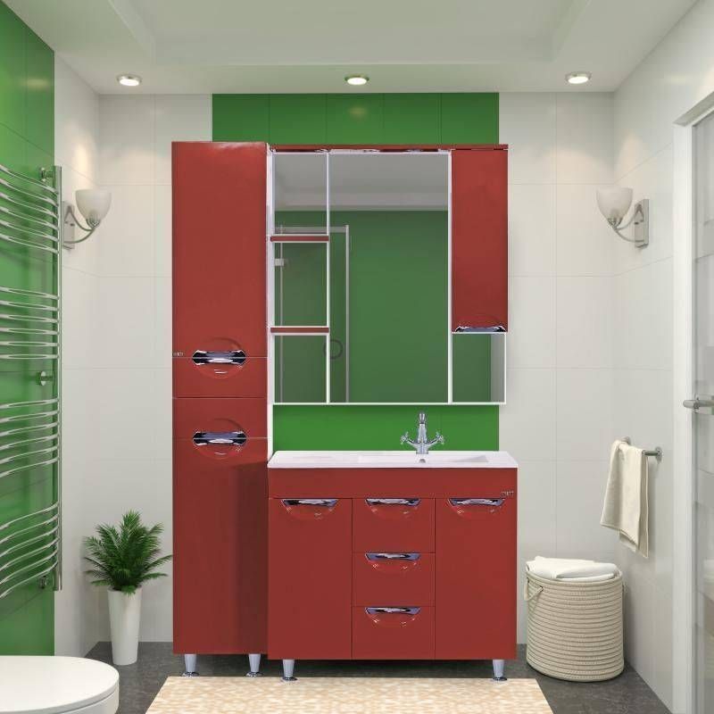 Зеркало Misty Кристи 90 R бордо с подсветкой П-Кри02090-101СвП - 1