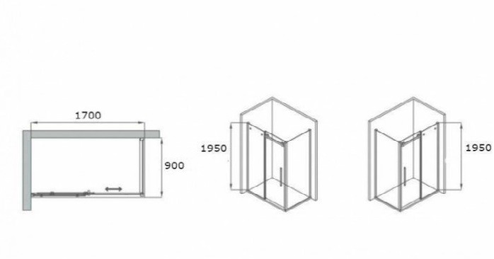 Душевой уголок RGW Tornado TO-44-1B 170х90 профиль черный стекло прозрачное 020744179-14 - 2