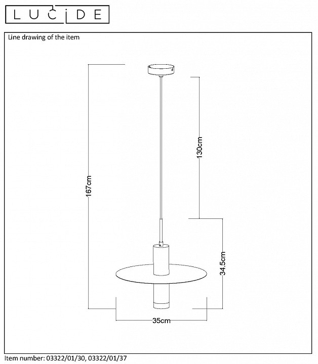 Подвесной светильник Lucide Selin 03322/01/30 - 3