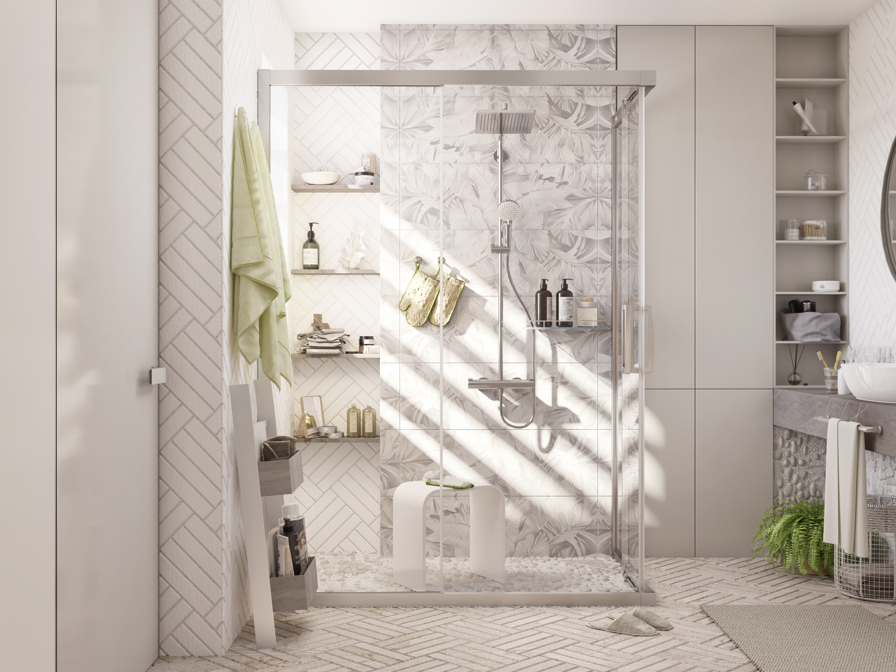 Душевой уголок STWORKI Карлстад DE019RC80140200 140x80 см профиль хром матовый 3GW118TTKK000 - 1