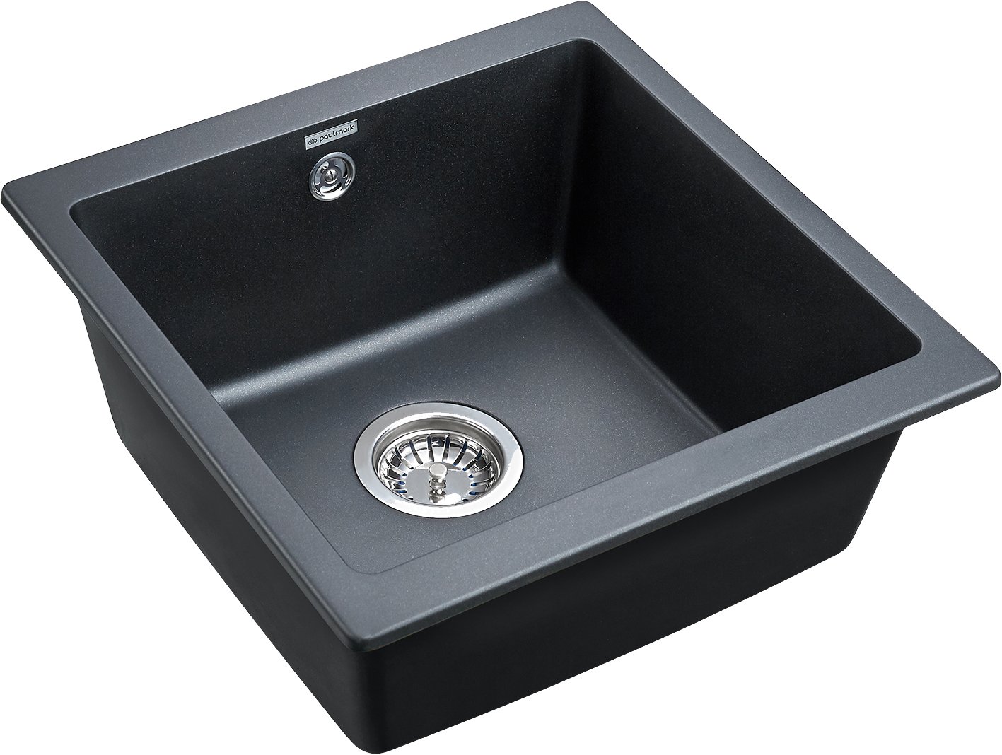 Комплект Мойка кухонная Paulmark Brilon PM104546-BLM черный металлик + Смеситель Paulmark Essen Es213011-418 для кухонной мойки, черный металлик - 1