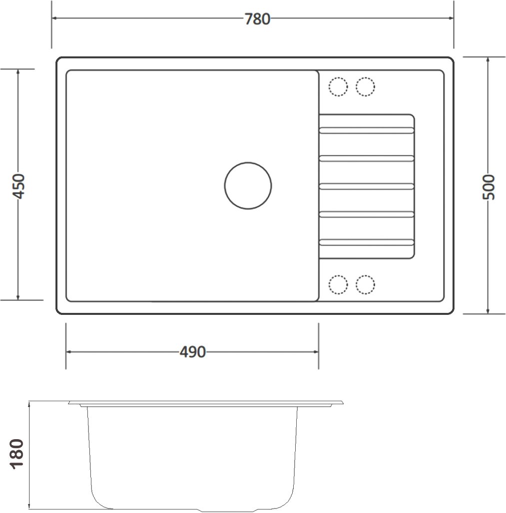 Мойка кухонная Zorg Granit GR 780 BLACK BRONZE бронза - 1