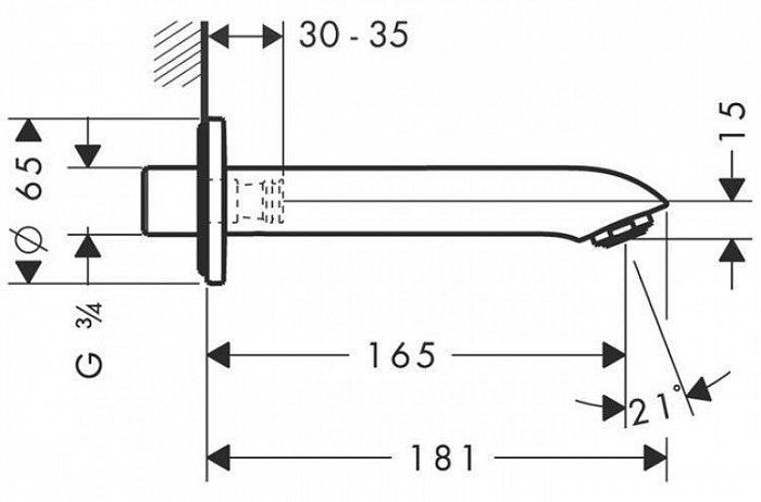 Излив Hansgrohe Metris 31494000 для ванны - 1