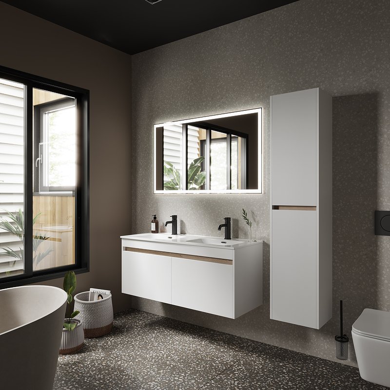 Тумба под раковину подвесная Sancos Smart 120 белая глянцевая SM120-2W - 2