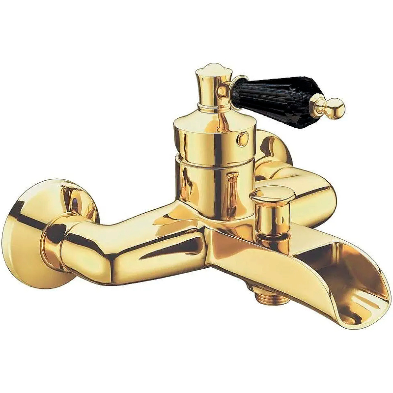 Смеситель для ванны Boheme Vogue золото с черным Swarovski 213-BSW - 0