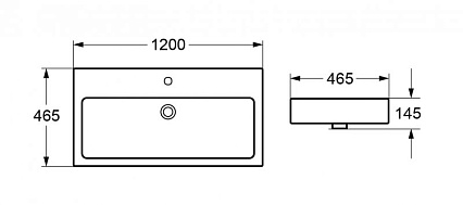 Мебельная раковина Cezares Cadro 120х46.5, белый  CZR-MIL-120-LVB - 1