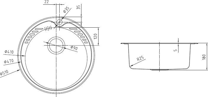 Мойка, нержавеющая сталь, шелк, D510, Suno S, IDDIS, SUN51S0i77 - 1