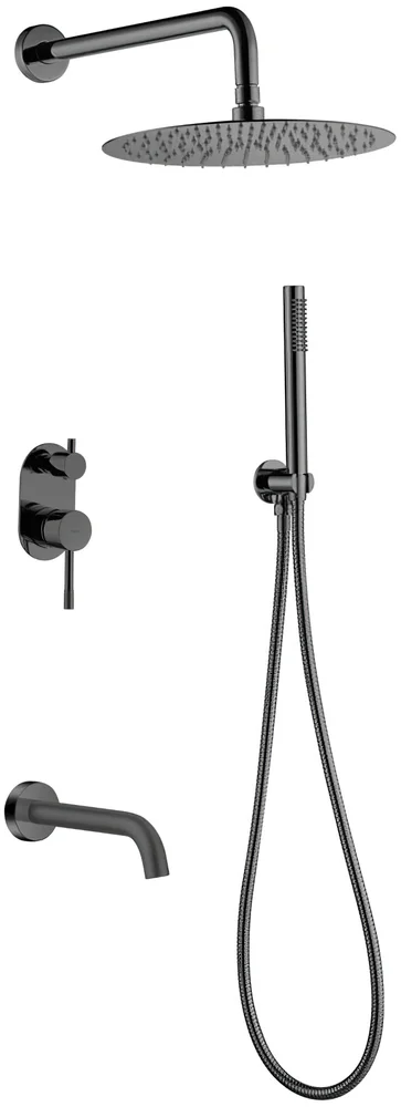 Душевой комплект Boheme Uno gun metall, черный  464-2-SGM - 0