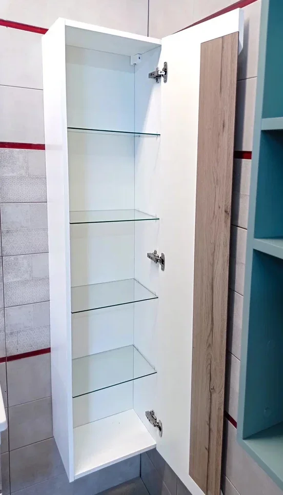 Шкаф-пенал Бриклаер Брайтон белый матовый/дуб кера  4627125415746 - 2