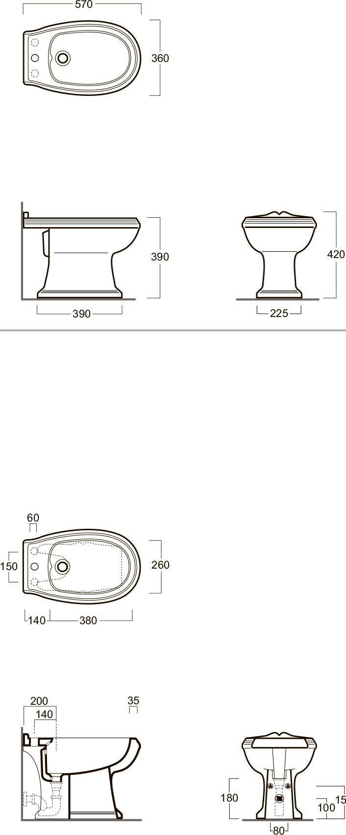 Биде напольное Simas Arcade  AR833 - 4