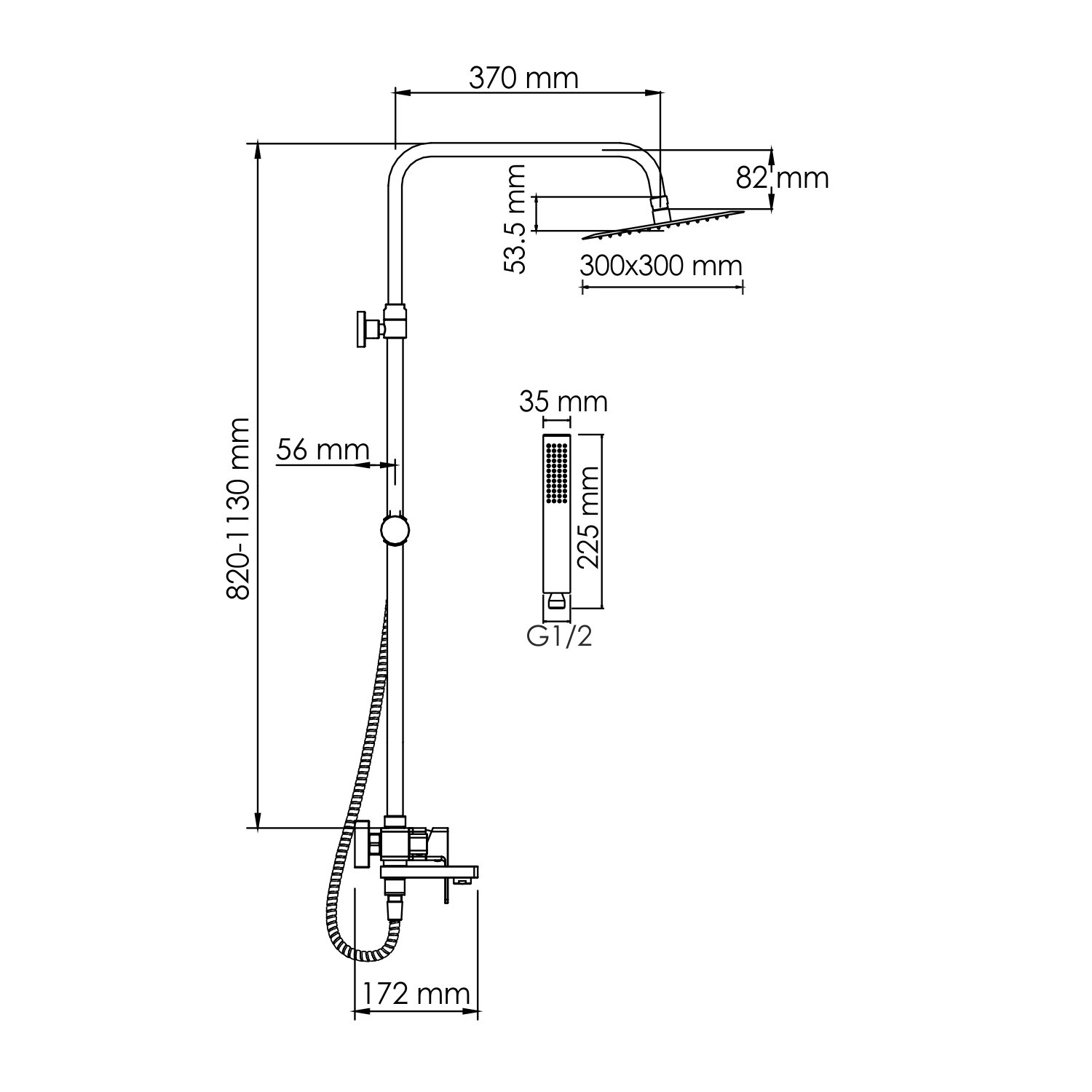 Душевая система WasserKraft 30 хром A177.118.103.010.CH - 2