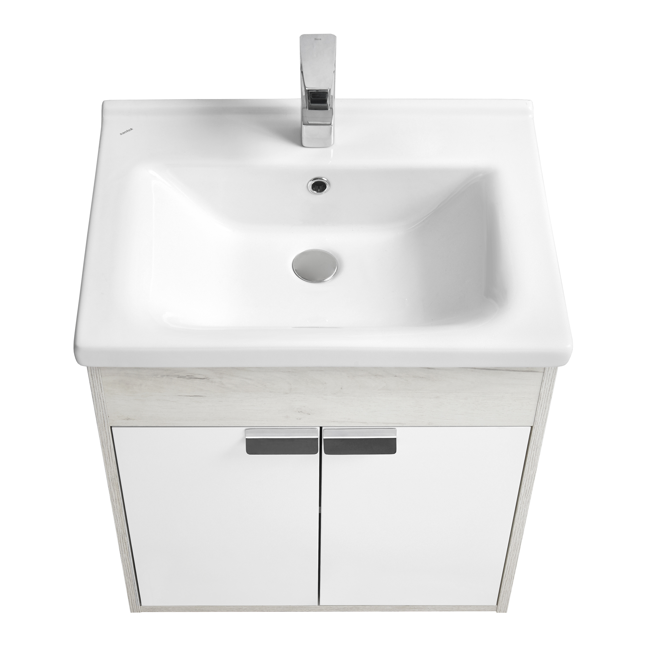 Тумба под раковину Aquaton Флай 60 белый-светлое дерево 1A237301FAX10 - 0