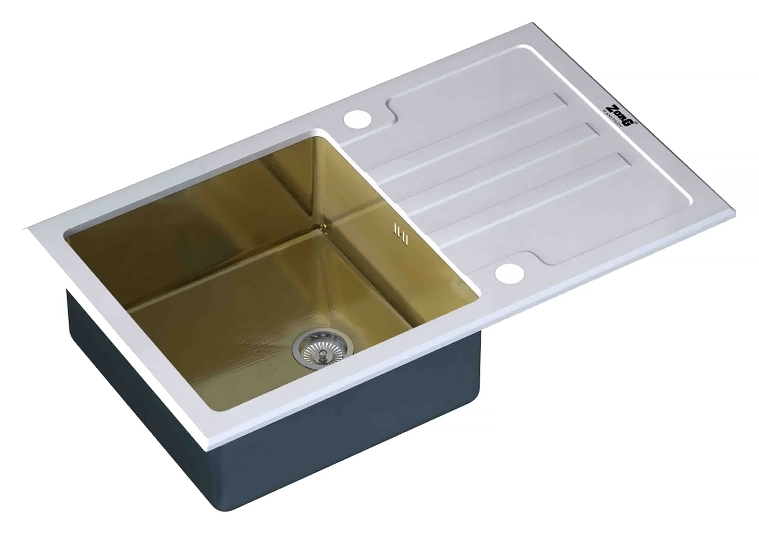 Мойка кухонная Zorg Inox Glass GL-7851-WHITE-BRONZE белое стекло - 0