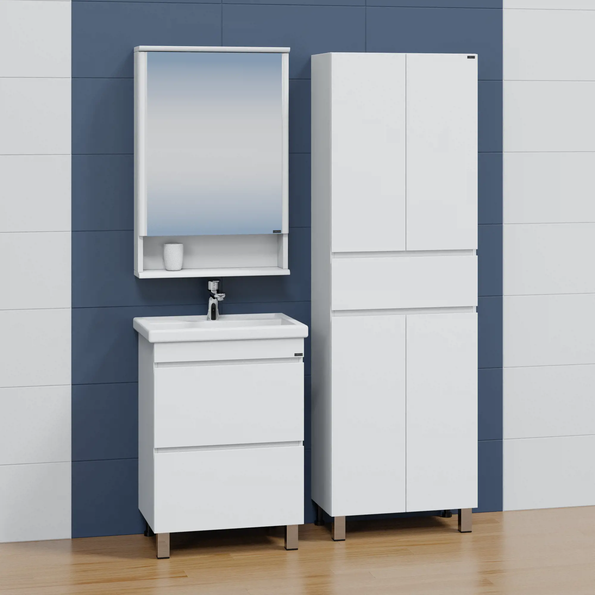 Тумба с раковиной напольная Санта Марс 60 белый - 2