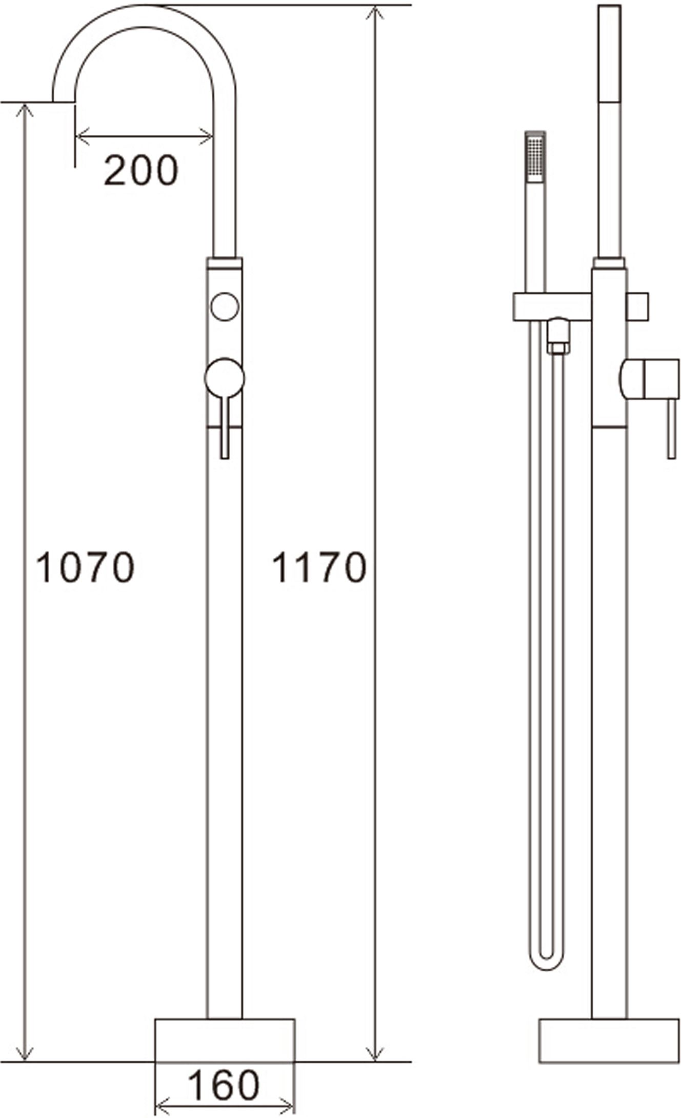 Смеситель Swedbe Spira 4000 напольный - 1