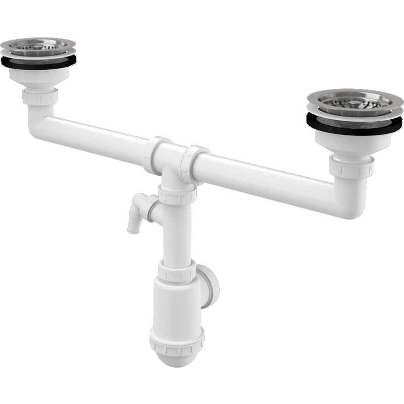 Сифон для кухонной мойки Alcaplast A453P Белый - 0