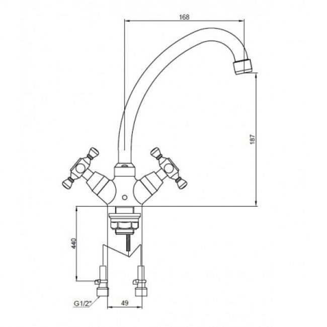 Смеситель Kaiser Carlson Style 11133 для кухонной мойки - 1