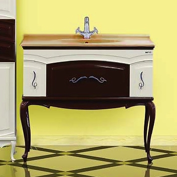 Тумба под раковину Misty Флоренция 100 бежево-коричневая Л-Фло01100-461 - 0