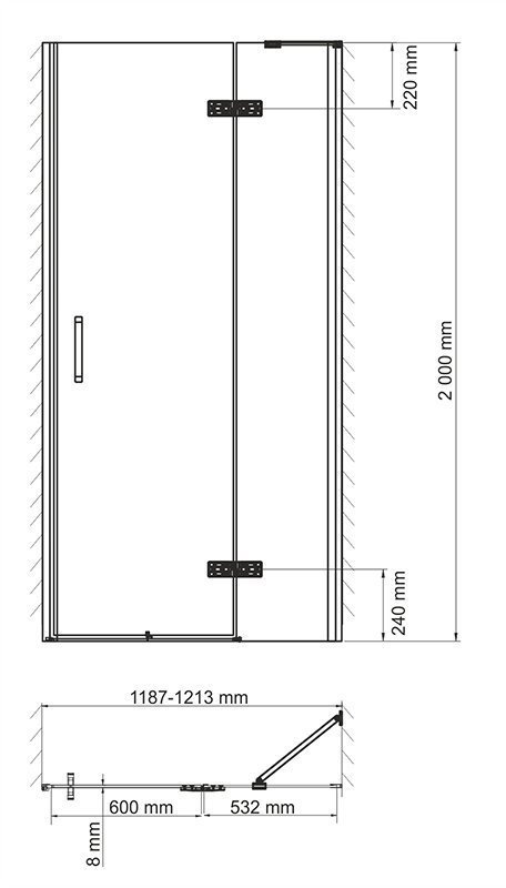 Душевая дверь Wasserkraft Aller 10H05 R 120 см 10H05R - 2