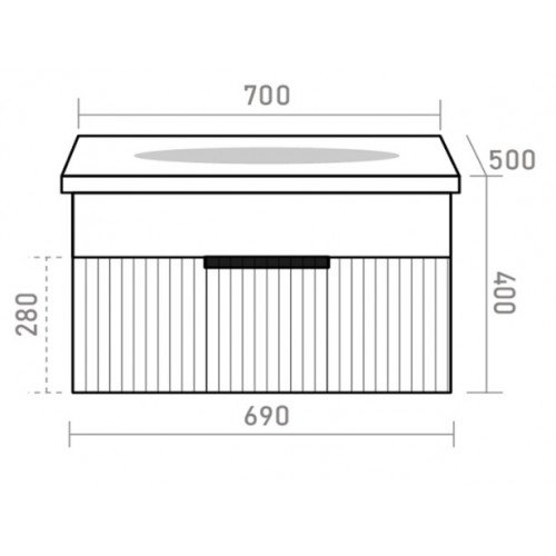 Тумба под раковину Brevita Enfida 70х40 белый  ENF-06070-0141Я - 4
