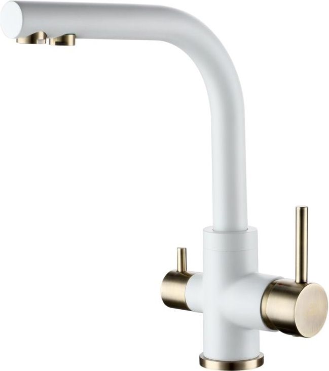  кухни Смеситель для кухни Paulmark Essen белый - бронза Es213011-431BR - 0