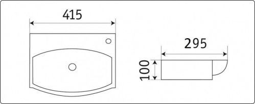 Раковина подвесная Ceramalux N 41 белый  78014T - 2