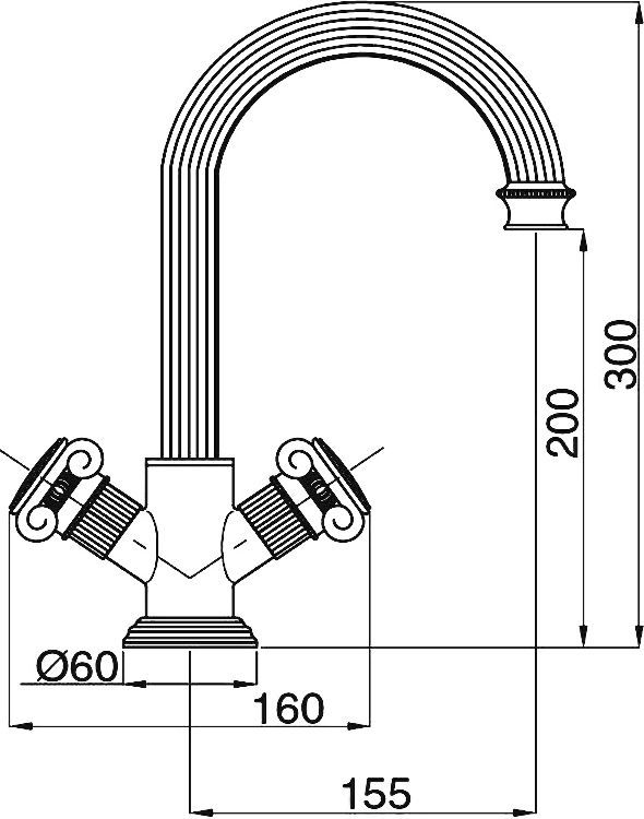 Смеситель Cezares Olimp LS2 03/24 Sw для раковины OLIMP-LS2-03/24-Sw - 2