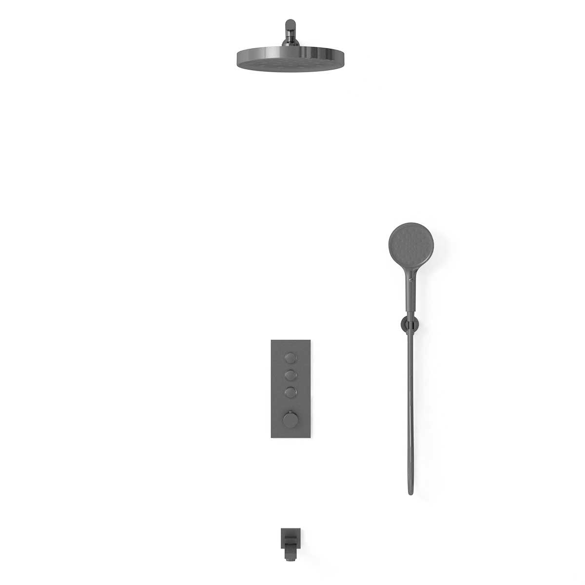 Душевой комплект Vincea Inspire с термостатом темный хром VSFW-433TI2GM - 1