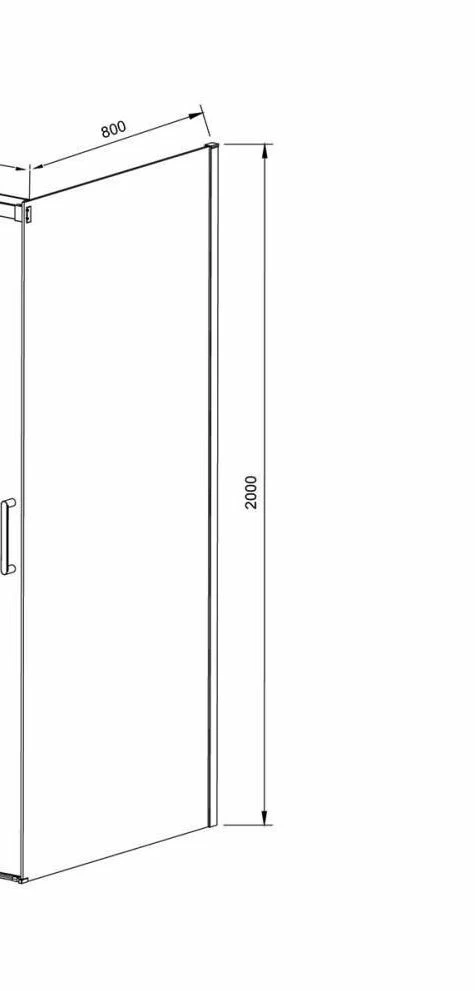 Боковая стенка Vincea Dice 80х200 профиль хром стекло прозрачное VSG-4D800CL - 2