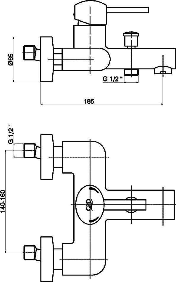 Смеситель для ванны с душем GPD Fonte хром MBB15 - 1
