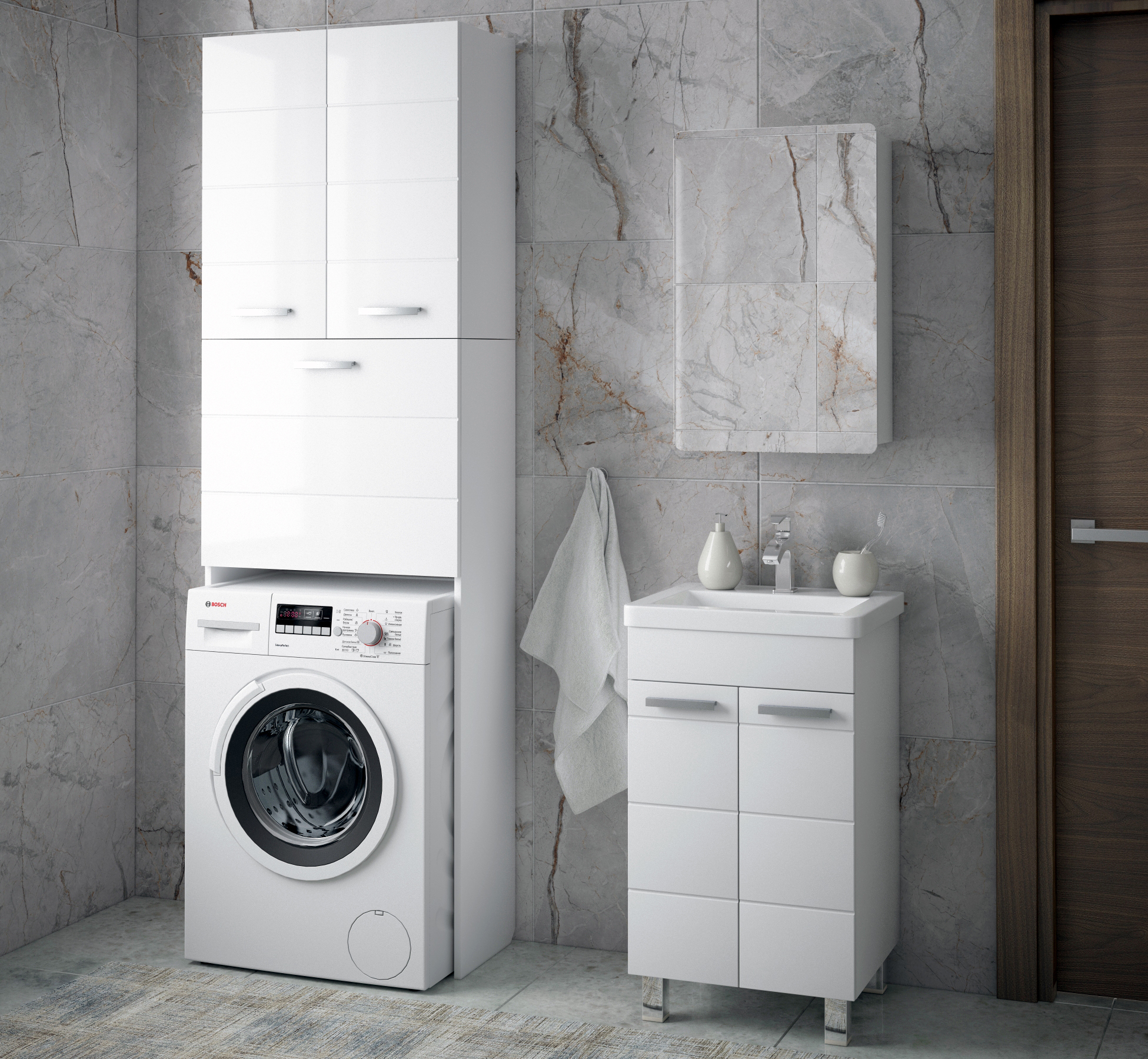 Шкаф Corozo Денвер с бельевой корзиной SP-00000562 - 2