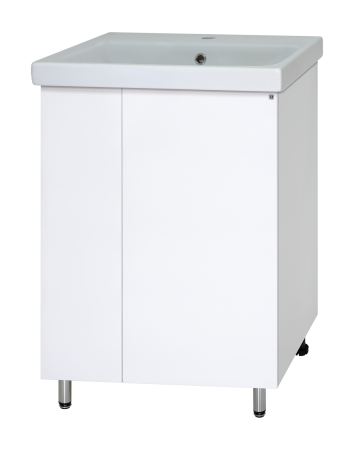 Тумба под раковину напольная Misty Лира 60 белая глянцевая Пр-Лир06060-50 - 0