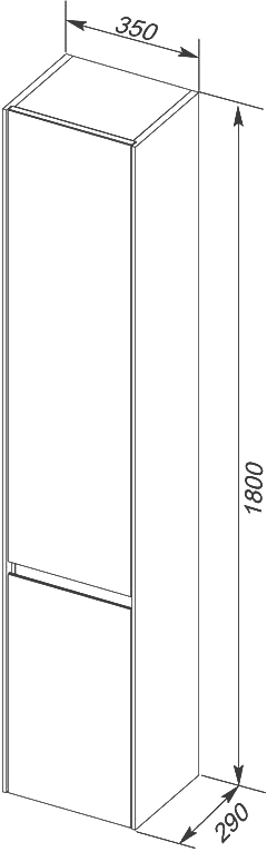 Шкаф-пенал Aquanet Гласс 35 196962 - 6
