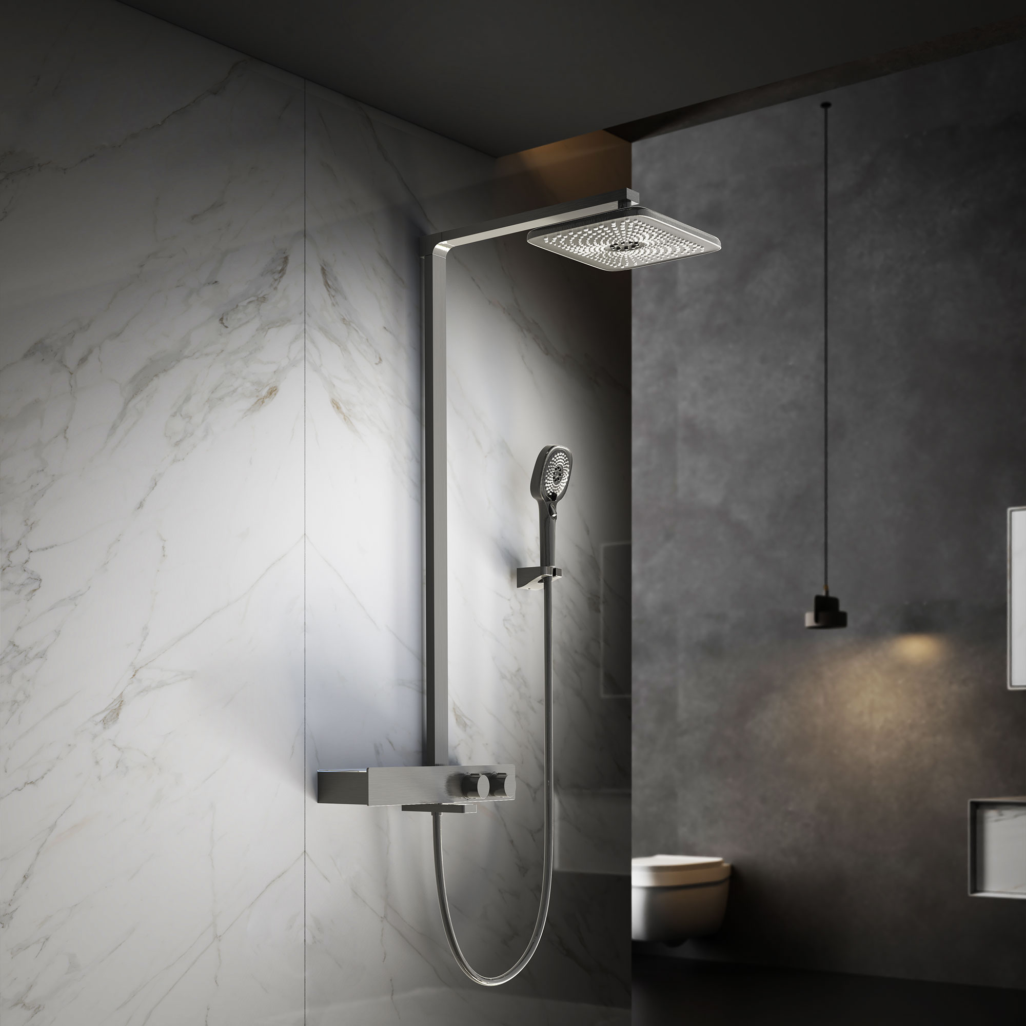 Душевая стойка Vincea Inspire термостатическая сталь VSFS-3I13TGM - 5