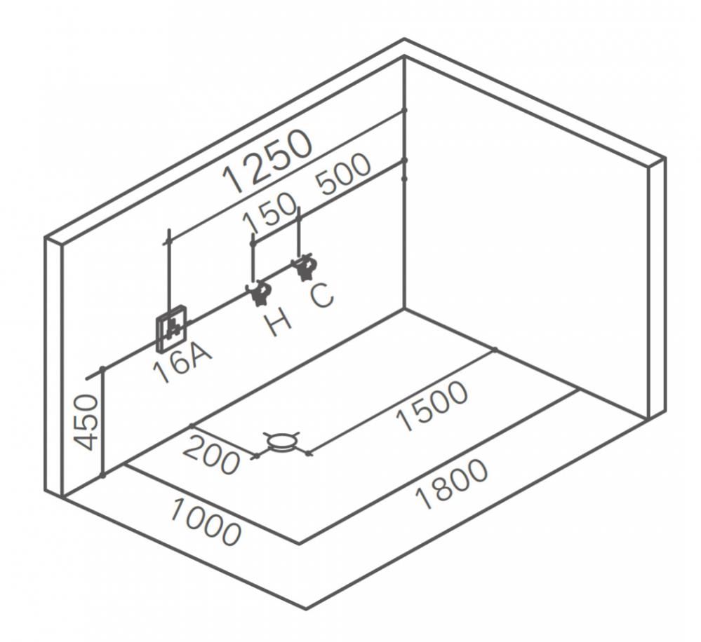 Акриловая ванна Gemy 180х100 с гидромассажем  G9258 - 3