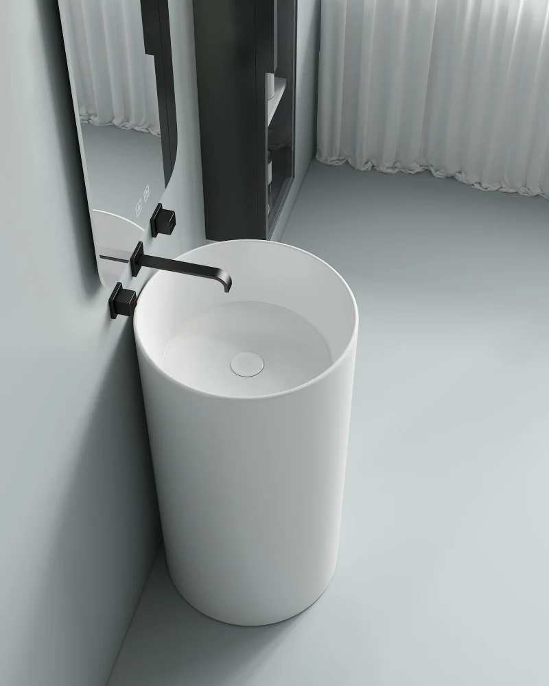 Напольная раковина SantiLine 45 белая глянцевая SL-4014 - 1