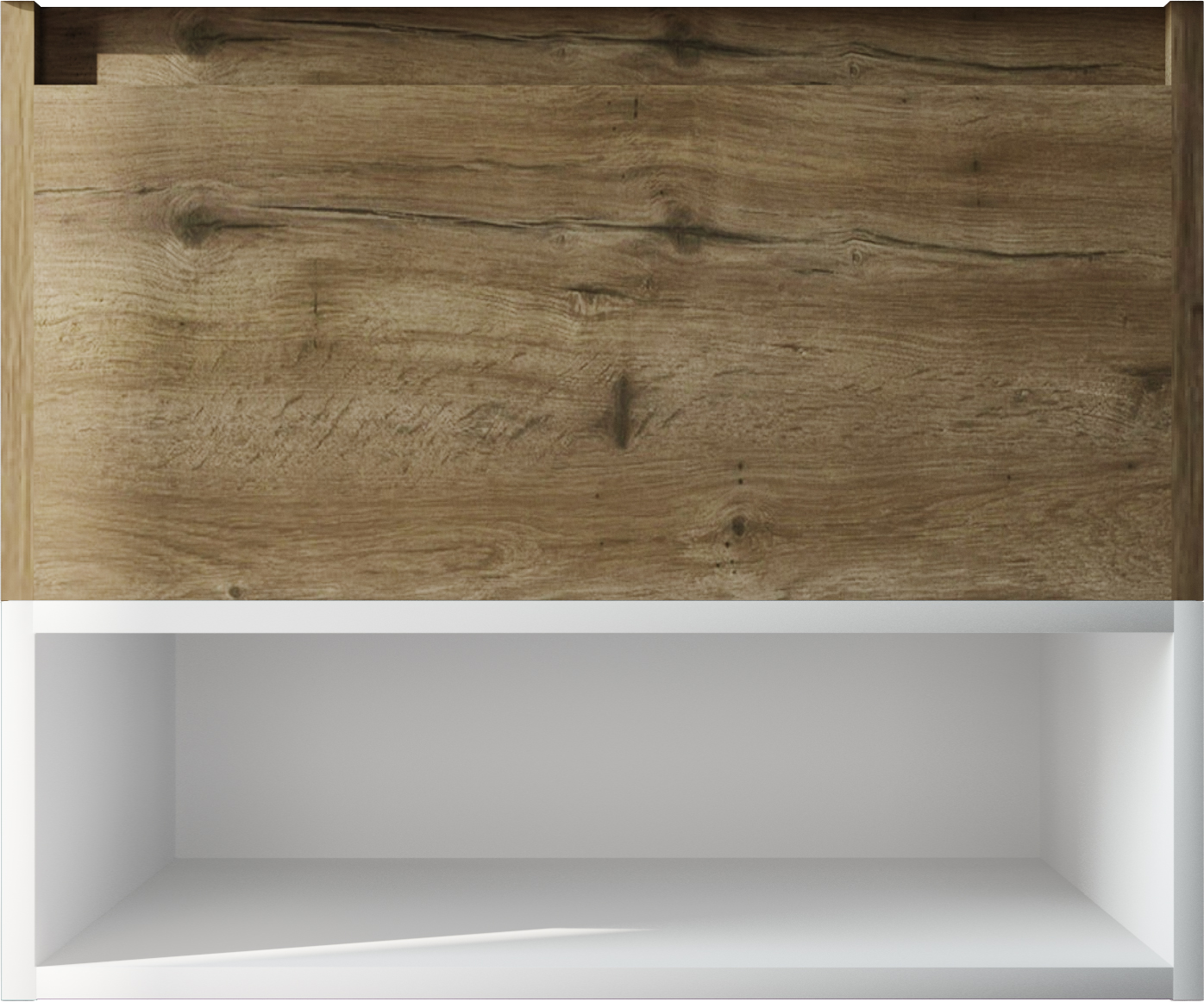 Тумба с раковиной STWORKI Карлстад 60 дуб рустикальный, с белой полкой 440544 - 3