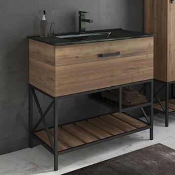 Тумба с раковиной Comforty Бредфорд 75 дуб темный 00004149064 - 0