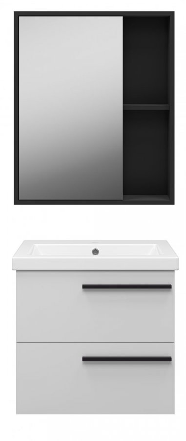 Тумба под раковину подвесная Misty Ненси 60 серый П-Нен-09060-502Я - 4