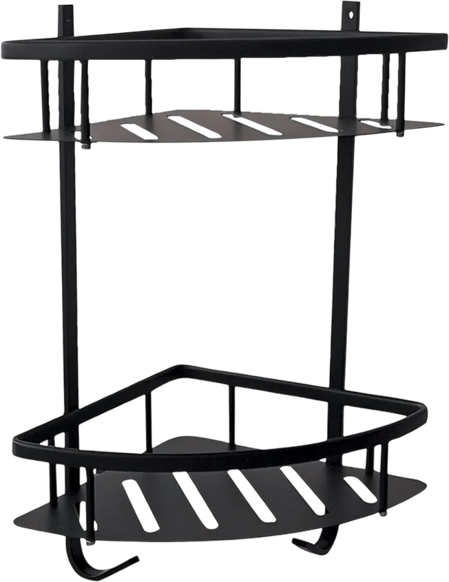 Полка двойная Rav Slezak Yukon угловая черный матовый YUA0800CMAT - 0