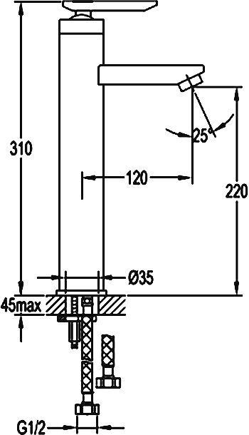 Смеситель Cezares Siesta F LC 01 W0 для раковины SIESTA-F-LC-01-W0 - 1