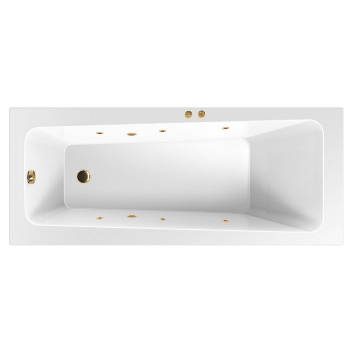 Ванна акриловая Excellent Ava Soft 160х70 с гидромассажем белый - золото WAEX.AVA16.SOFT.GL - 0