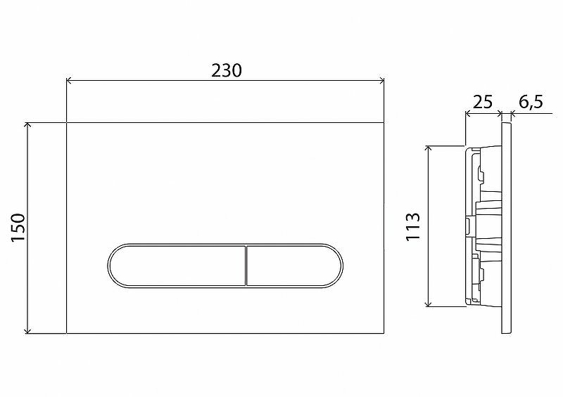 Кнопка смыва BelBagno Prospero черный матовый  BB007-PR-NERO.M - 1